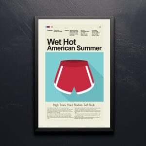 Mid-century modern Wet Hot American Summer movie poster with vintage design