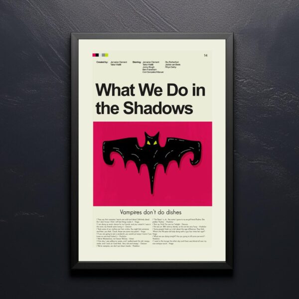 What We Do in the Shadows mid-century modern limited edition movie poster