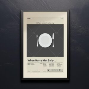 When Harry Met Sally mid-century modern movie poster with vintage furniture