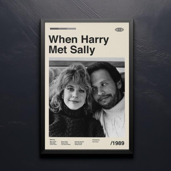 Vintage mid century movie poster for When Harry Met Sally