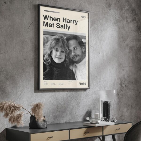 Vintage mid century movie poster for When Harry Met Sally