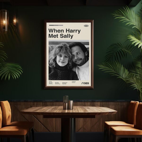 Vintage mid century movie poster for When Harry Met Sally