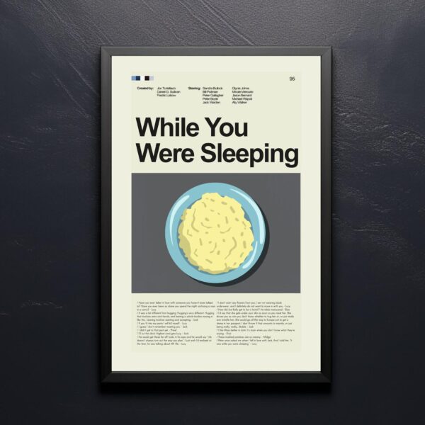 While You Were Sleeping mid-century modern movie poster limited edition
