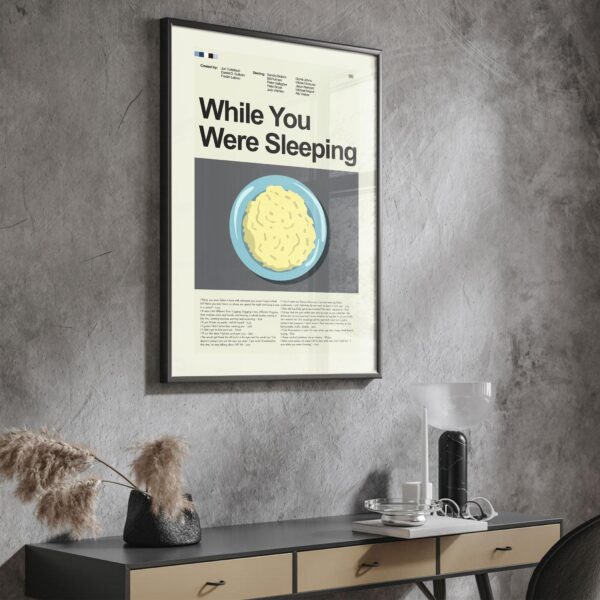 While You Were Sleeping mid-century modern movie poster limited edition