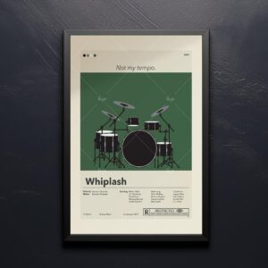 Mid-century modern Whiplash movie poster with vintage advertising style