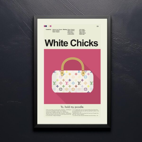 Vintage mid-century modern White Chicks movie poster artwork