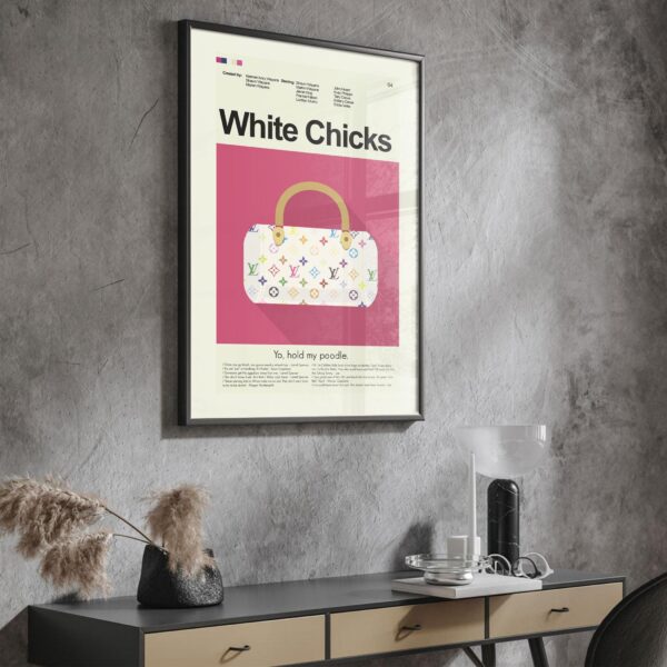 Vintage mid-century modern White Chicks movie poster artwork