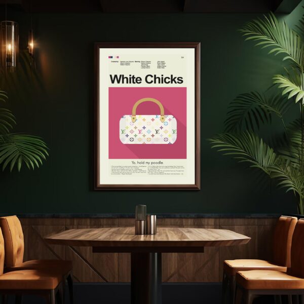 Vintage mid-century modern White Chicks movie poster artwork