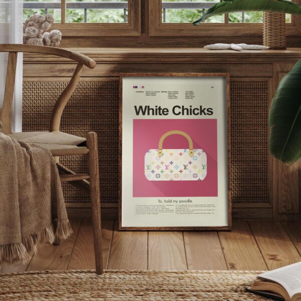 Vintage mid-century modern White Chicks movie poster artwork