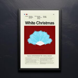 Mid-century modern graphic design poster of White Christmas movie