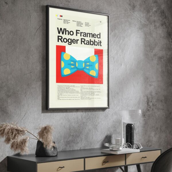 Vintage mid-century Who Framed Roger Rabbit movie poster art