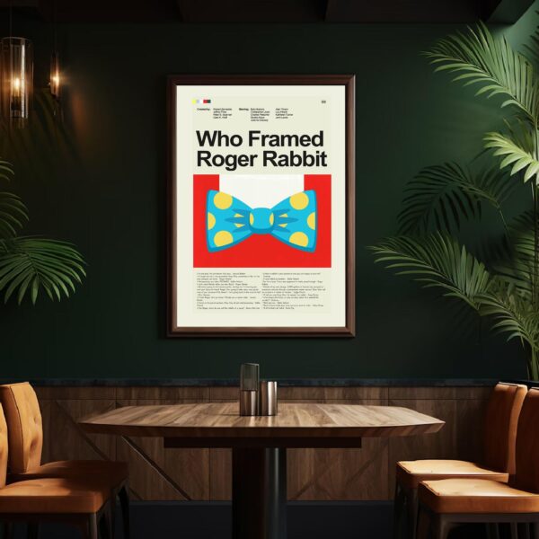 Vintage mid-century Who Framed Roger Rabbit movie poster art