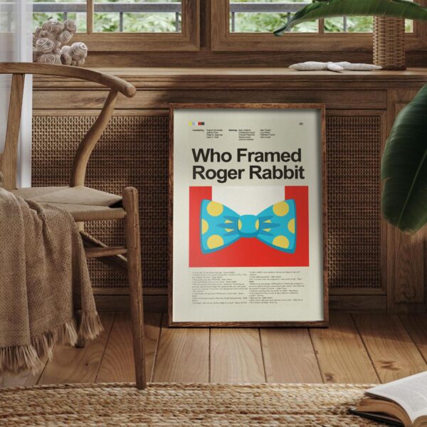 Vintage mid-century Who Framed Roger Rabbit movie poster art