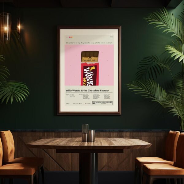 Mid-century modern Willy Wonka & the Chocolate Factory movie poster art