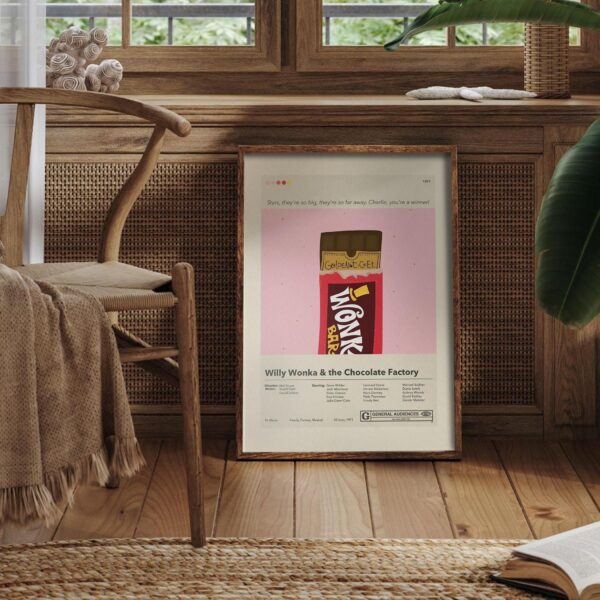 Mid-century modern Willy Wonka & the Chocolate Factory movie poster art
