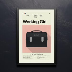 Mid-century modern style poster of the Working Girl movie cover art
