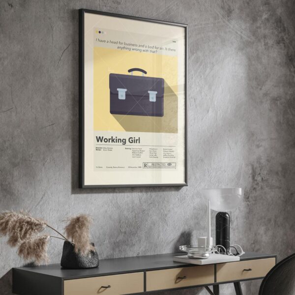 Vintage mid-century modern Working Girl movie poster artwork
