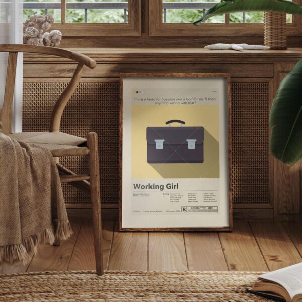 Vintage mid-century modern Working Girl movie poster artwork