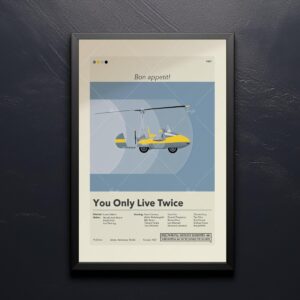 Mid-century modern You Only Live Twice movie poster art design