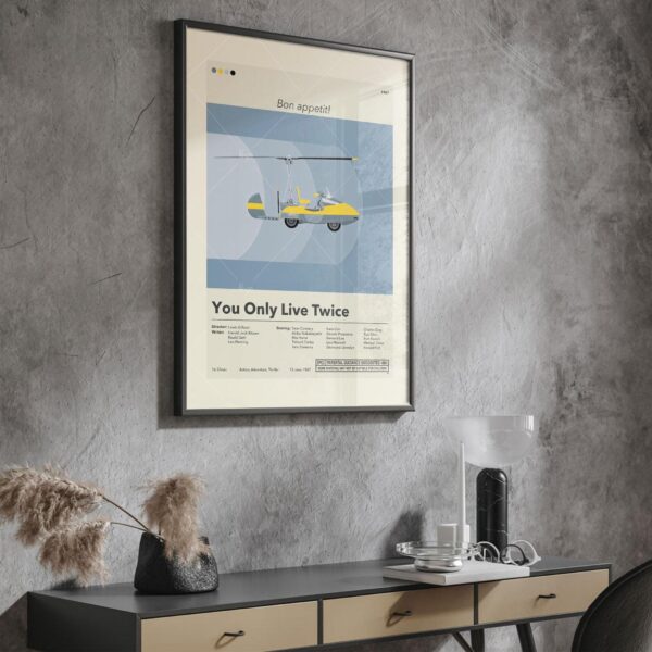Mid-century modern You Only Live Twice movie poster art design
