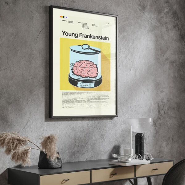 Mid-century modern Young Frankenstein movie poster design