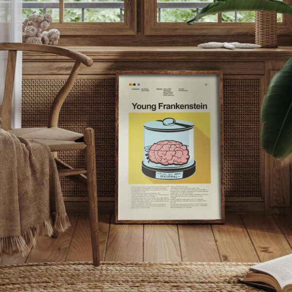 Mid-century modern Young Frankenstein movie poster design