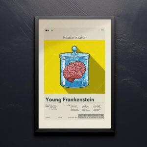 Mid-century modern style Young Frankenstein movie poster artwork