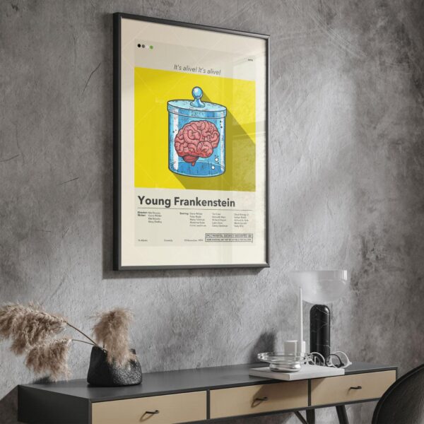 Mid-century modern style Young Frankenstein movie poster artwork
