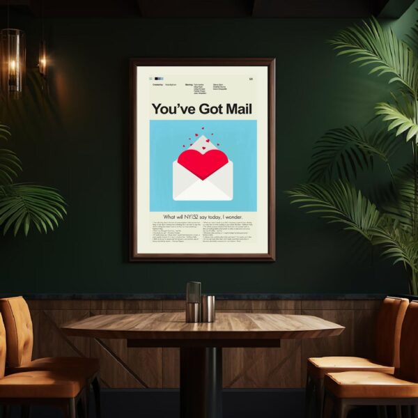 You've Got Mail movie poster with mid-century modern graphic design