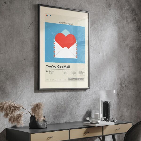 Mid-century modern You've Got Mail movie poster with retro design elements