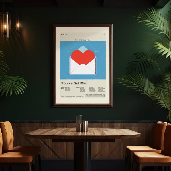 Mid-century modern You've Got Mail movie poster with retro design elements