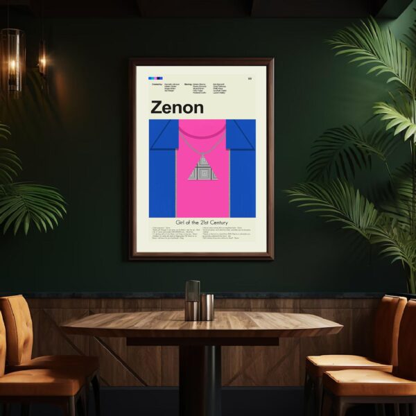Mid-century modern graphic design poster of Zenon: Girl of the 21st Century movie