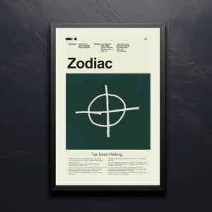 Zodiac movie poster with modern mid-century design style