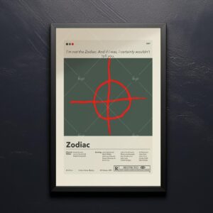 Zodiac movie poster with vintage mid-century modern design elements