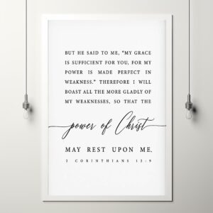Inspirational movie poster of 2 Corinthians 12:9