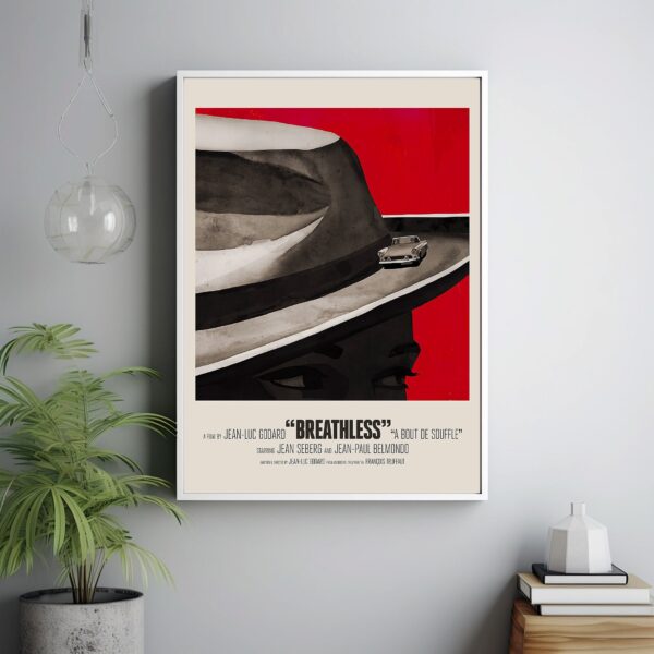 BREATHLESS movie poster art by Jean-Luc Godard