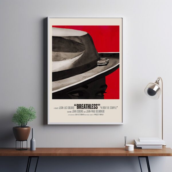 BREATHLESS movie poster art by Jean-Luc Godard
