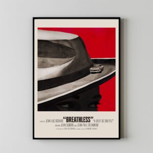 BREATHLESS movie poster art by Jean-Luc Godard