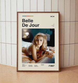 Belle De Jour minimalist movie poster featuring Catherine Deneuve