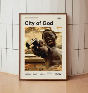 Minimalist City of God movie poster design