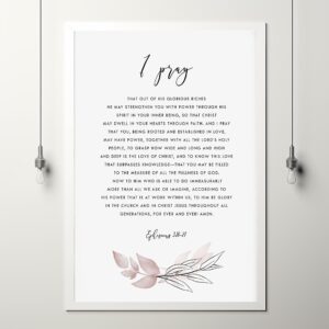 Ephesians 3:16-21 scripture wall art
