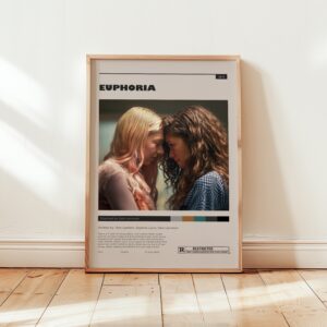 Minimalist movie poster of Euphoria's Rue and Jules