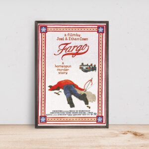 Fargo movie poster in retro style by Coen Brothers