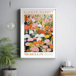 Flower market movie poster in modern design