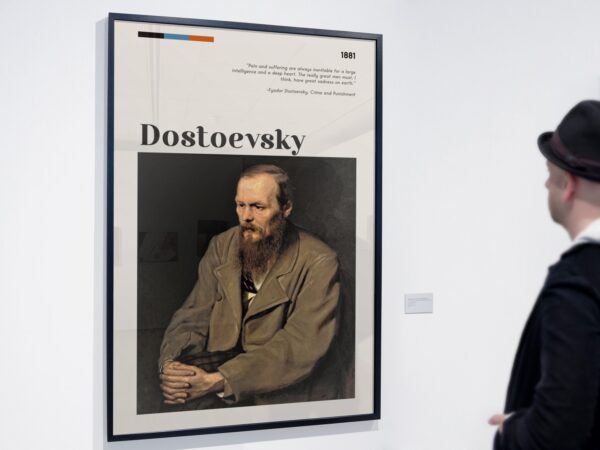 Crime and Punishment movie poster featuring Dostoevsky quote