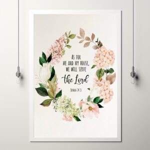 Joshua 24:15 motivational movie poster for wall decor