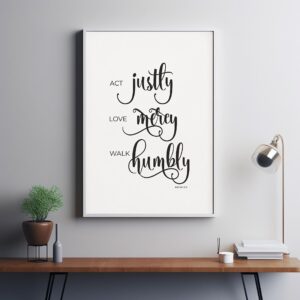 Minimalist Micah 6:8 Typography Movie Poster