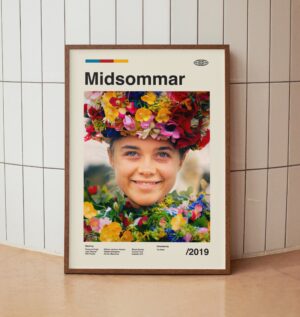 Midsommer movie poster featuring Florence Pugh in minimalist design