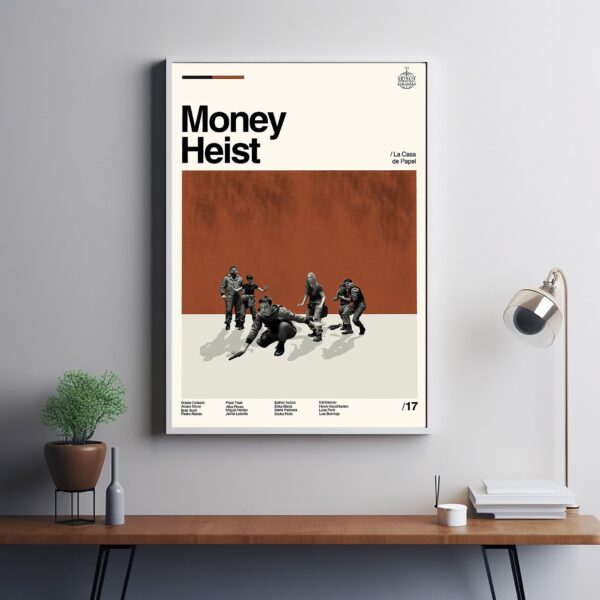 Vintage style Money Heist movie poster design