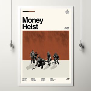 Vintage style Money Heist movie poster design